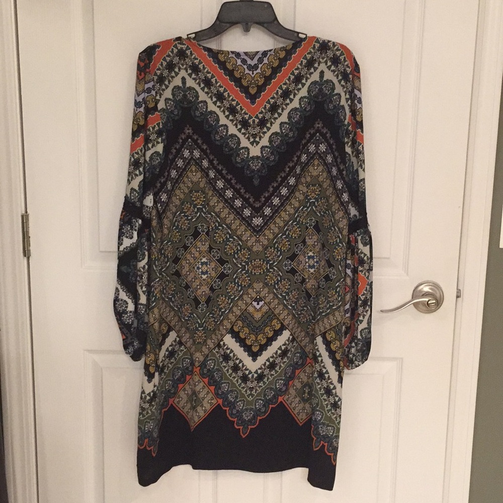 MSK Multicolor Patterned Midi Dress - Picture 2 of 5